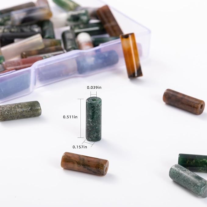 Natural Indian Agate Cylinder Tube Beads 4x13mm 38cm/str Loose Semi Gemstone - Image 3