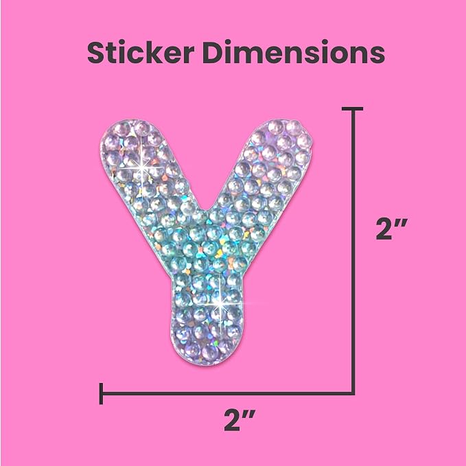 StickerBeans® Rhinestone Alphabet Letter Sticker Y - Image 4