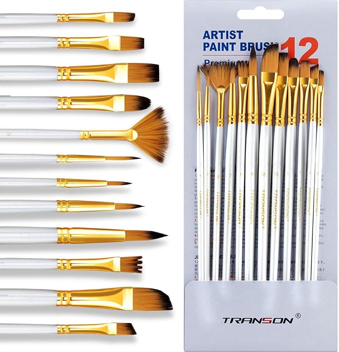 Transon Art Painting Brush Assorted Set of 12 by Transon