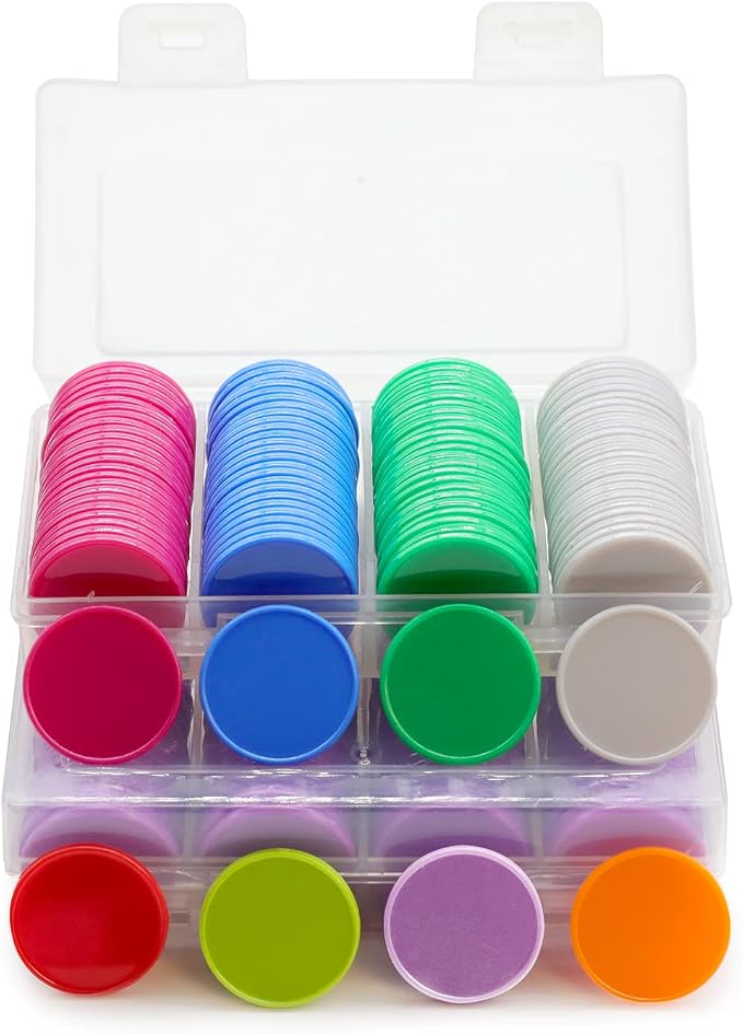 Set of 100 Opaque Plastic Learning Counters Mini Poker Chips Game Tokens - Image 6