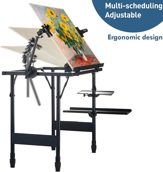 Artist Easel Stand Metal Foldable Portable Ergonomic Adjustable Easel - Image 4
