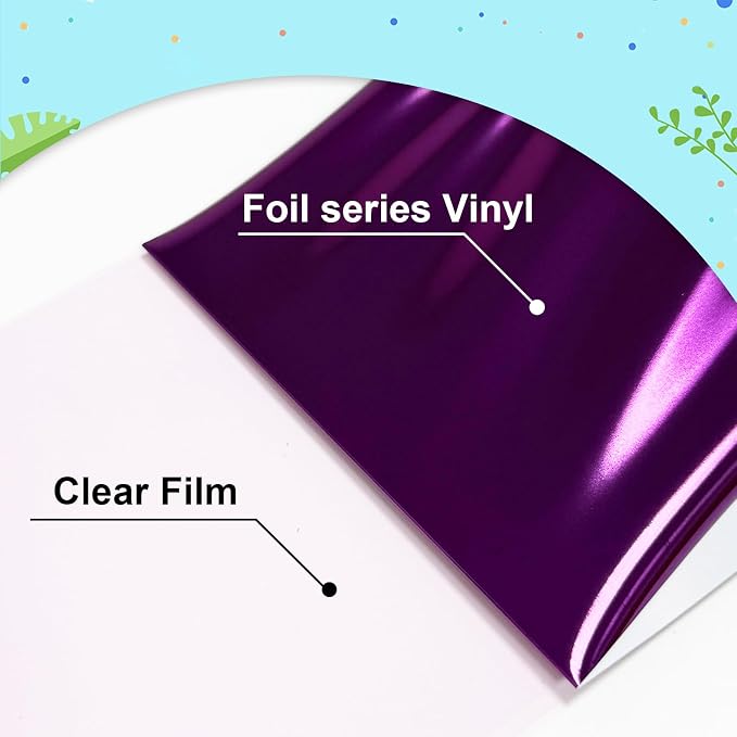 Metallic Purple Foil Heat Transfer Vinyl 12Inch*6FT Bundle Chrome HTV Pack in - Image 3