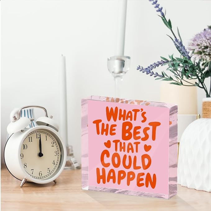 Inspirational Quote Desk Decor Acrylic Sign 4X4 Inch, Positive Affirmation Desk - Image 6