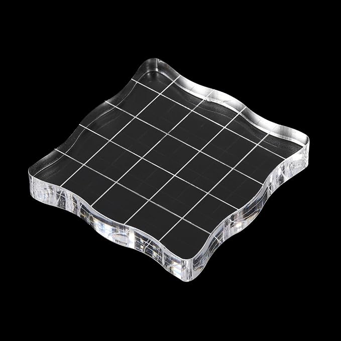 PATIKIL 2" x 2" Acrylic Stamp Block, 2 Pack Clear Stamping Block - Image 4