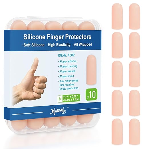 MasterMo Gel Finger Cots Protectors, Silicone Fingers Covers Bandages Caps by Unknown