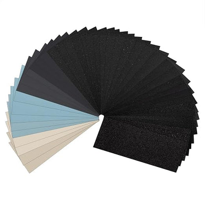 25-Piece Fine Sandpaper Set 1000/2000/3000/5000/7000 Grit Wet Dry Sandpaper by Unknown