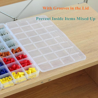 BangQiao 3 Pack Fixed 32 Grids Clear Plastic Storage Box, Transparent Organizer - Image 7