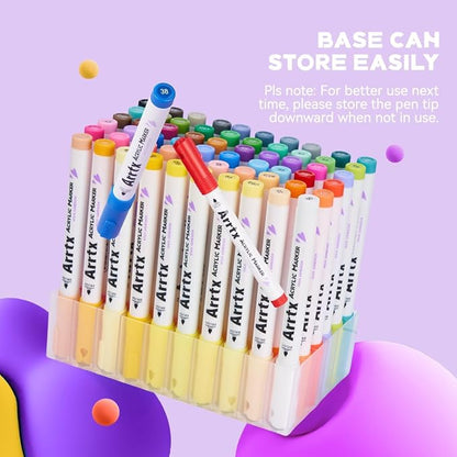 Arrtx 60 Colors Paint Markers Pens, Acrylic Paint Pens - Image 4