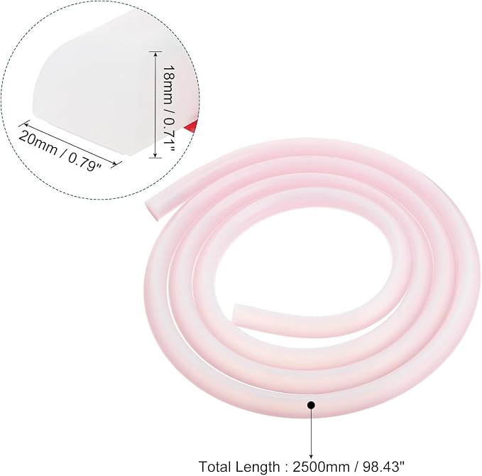 uxcell Flexible Molding Trim, 98 Inch Flexible Quarter Round Molding Silicone - Image 2