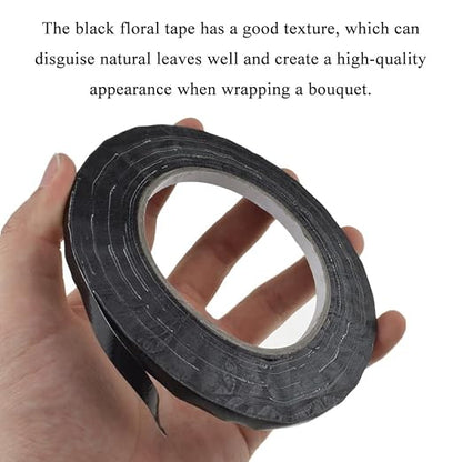 HAHIYO Black 0.25Inch Wide Floral Tape Waterproof Florist Tape Flower Wrap - Image 5