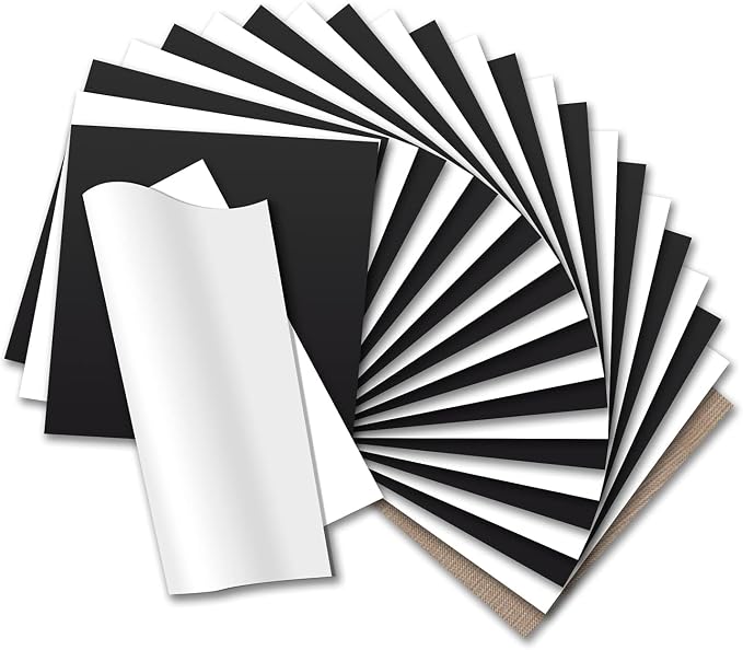 HTVRONT HTV Heat Transfer Vinyl Bundle: 12 White HTV Vinyl and 11 Black Heat by HTVRONT