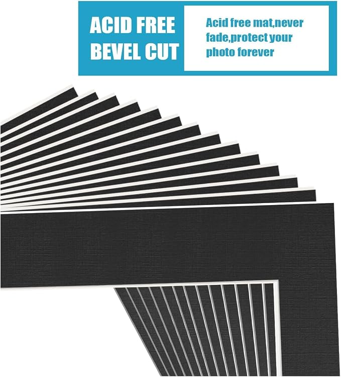 Egofine 5x7 Black Picture Mats Pack of 11, Frame Mattes - Image 4