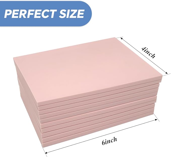 10 Pack 4"x6" Pale Pink Rubber Stamp Carving Blocks Pink Rubber Carving Blocks - Image 2