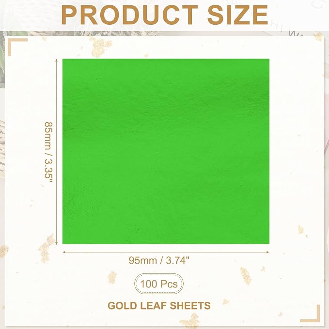 PATIKIL Gold Leaf Sheets for Art 3.7" x 3.4" - Image 2