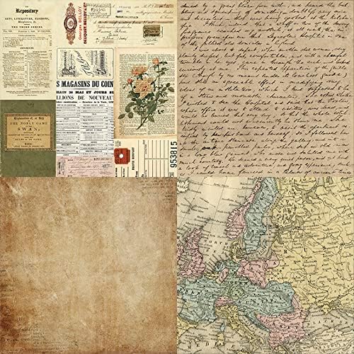 Scrapbook Paper Pad 6x6 Antique Maps Designs, Single-Sided Decoupage Sheets - Image 2