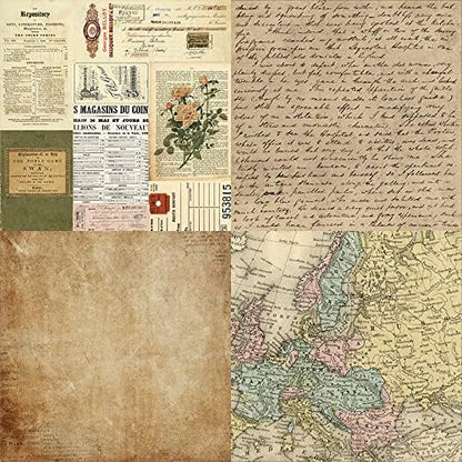 Scrapbook Paper Pad 6x6 Antique Maps Designs, Single-Sided Decoupage Sheets - Image 2