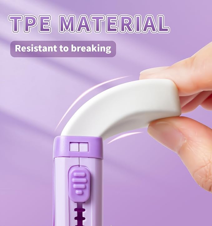 4+1 Pack Rubber Erasers Sliding Retractable Eraser, Large White Erasers - Image 5