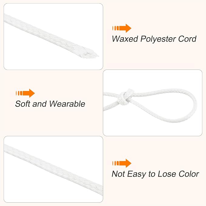 MECCANIXITY Waxed Cord 1.2mm Waxed Polyester Cord 175 Yard Wax String - Image 3