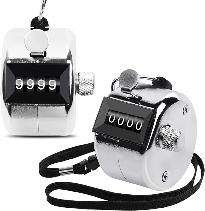 2 Pack Metal Hand Counter Four-Digit Counter by Oligei