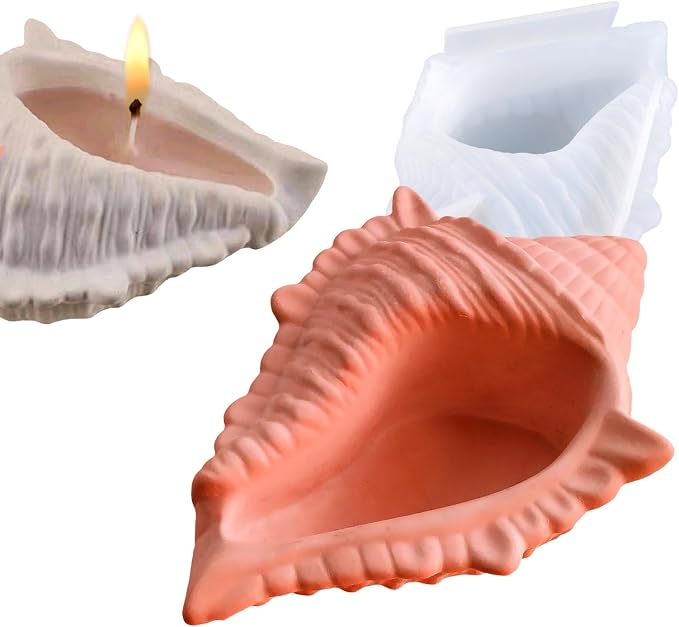 Wehous Large Conch Silicone Mold Unique Conch Shaped Tray Resin Concrete Mold by Wehous