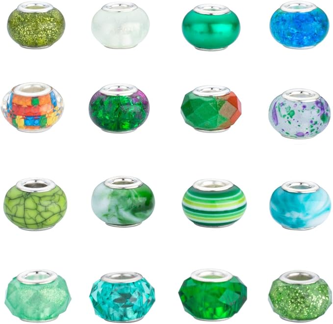 LAIDANLA Green Mix Large Hole Beads, Acrylic Loose Beads - Image 4