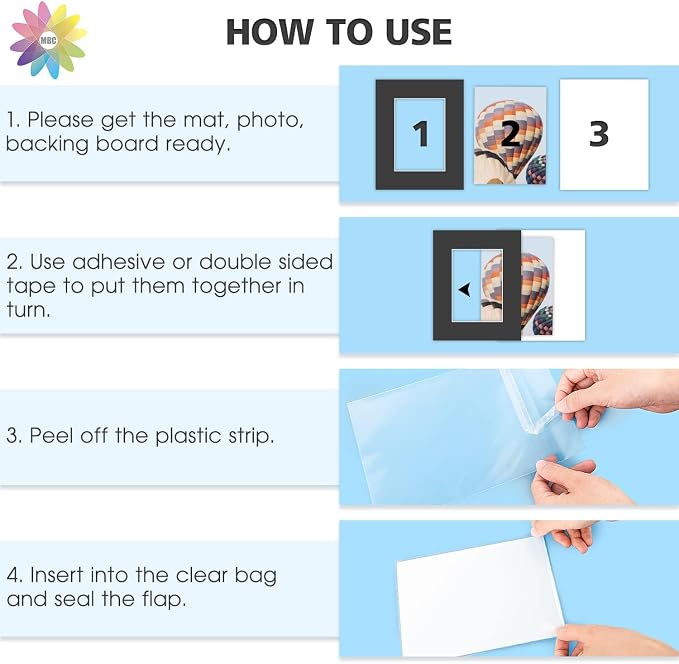 Mat Board Center, 8x10 for 5x7 Black Picture Mat Sets - Image 9