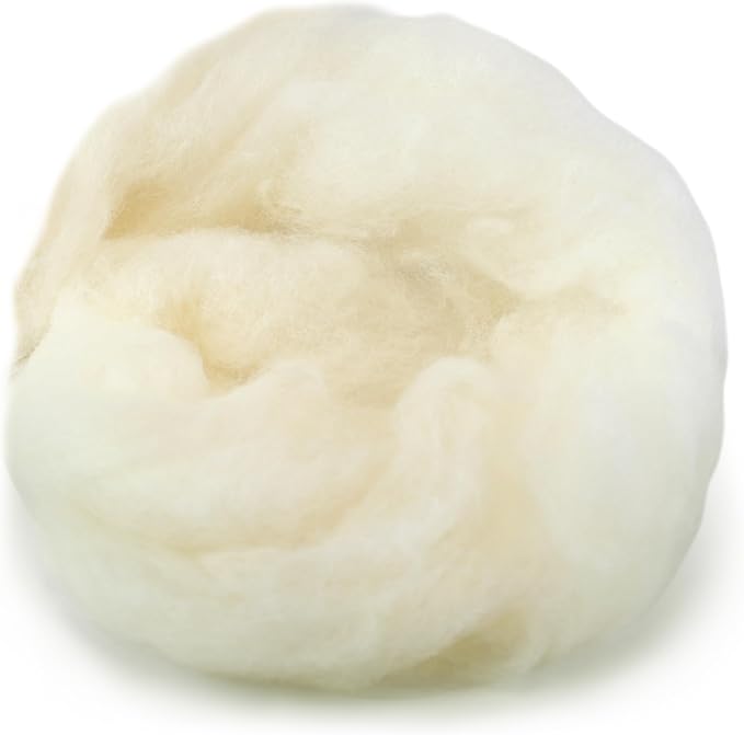 Woolbuddy Wool Felting Core Wool – Handmade Carded White - Image 2