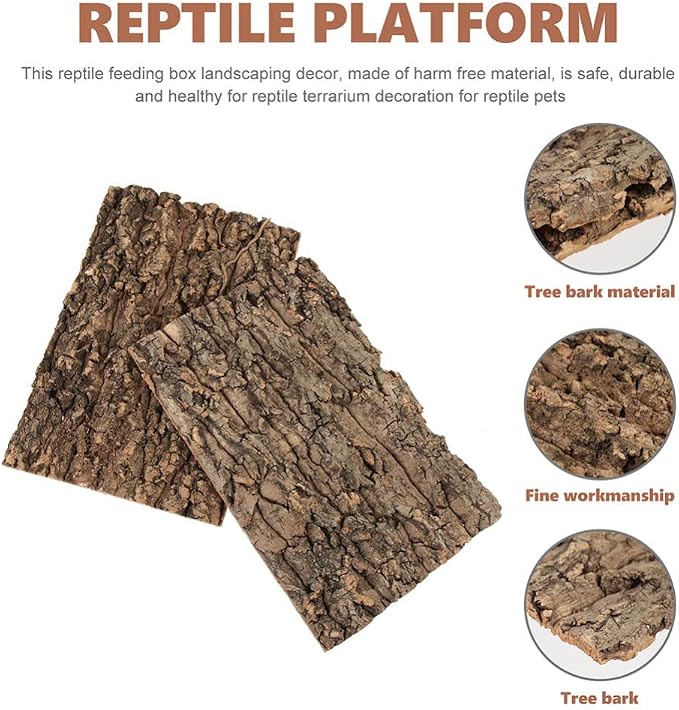 Totority Cork Bark 3Pcs Plants Decor Cork Terrarium Background, Cork Tile - Image 8