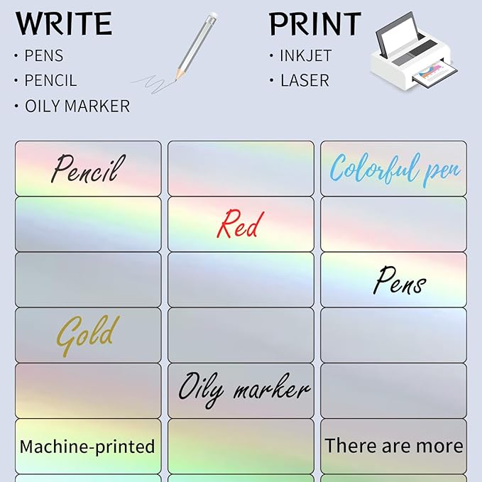 STARLIBOO 1" x 2-5/8" Address Labels- Holographic Color Stickers - Image 4