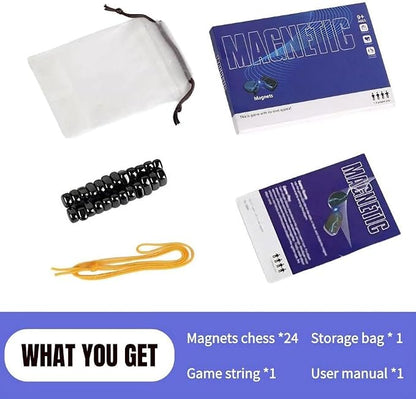 Magnetic Chess Game，24 Stones，String & Portable Storage Bag，Strategy Board Game - Image 4