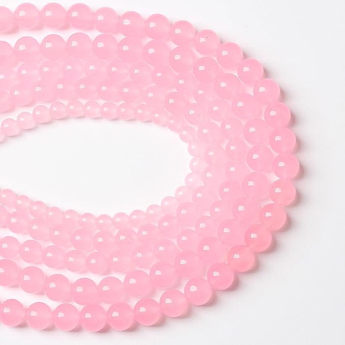 10mm 36pcs Natural Light Pink Chalcedony Stone Beads - Image 3