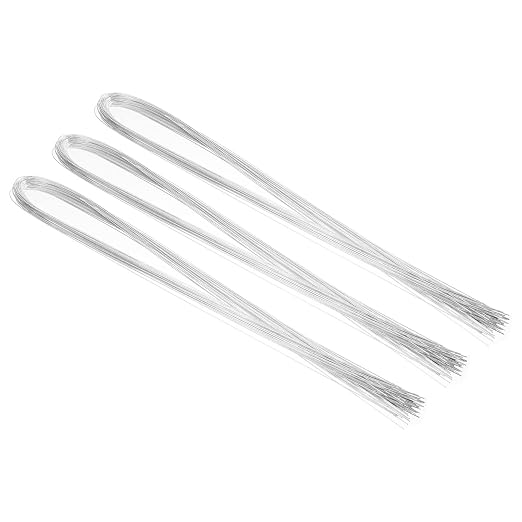 PATIKIL 32 Inch 24 Gauge Floral Stem Wire, 3 Pack/120 Pieces Bouquet Stem Paper by PATIKIL