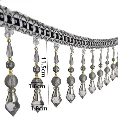 3yards Beading Fringe Trimming Long Beads Tassel Curtain Trim Ribbon Trim - Image 4