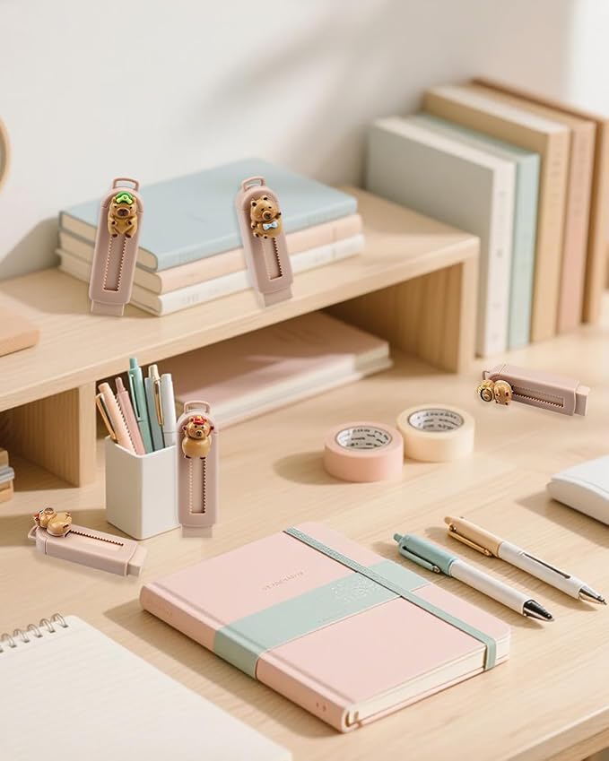 5 Pack Capybara Retractable Erasers, Cute Pencil Erasers - Image 6