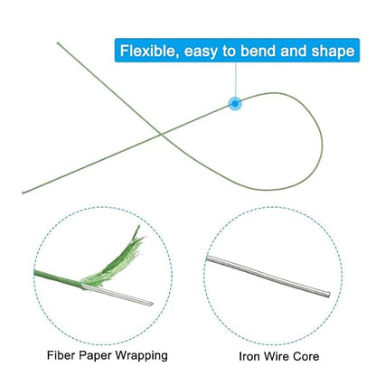 PATIKIL 20 Gauge 16" Floral Stem Wire, Light Green - Image 3