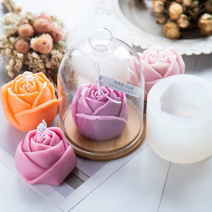 3 Pcs Peony Flower Silicone Candle Molds Set, 3D Peony and Rose Silicone Resin - Image 8