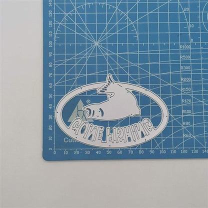 Metal Gone Fishing Words Cutting Dies, Two Fish Die Cuts Embossing Stencils - Image 4