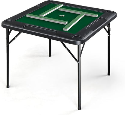 PEXMOR 35" Foldable Mahjong Table, 4 Player Card Game Table w/Cup Holders & by PEXMOR