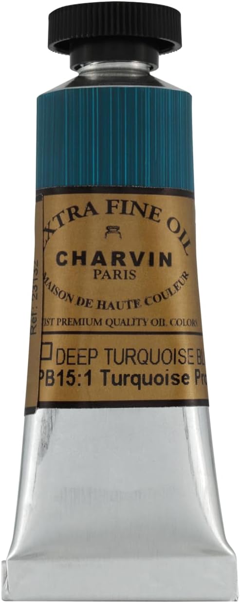 Charvin Extra Fine Oil Paint, Turquoise Deep Blue 20 ml - Image 2