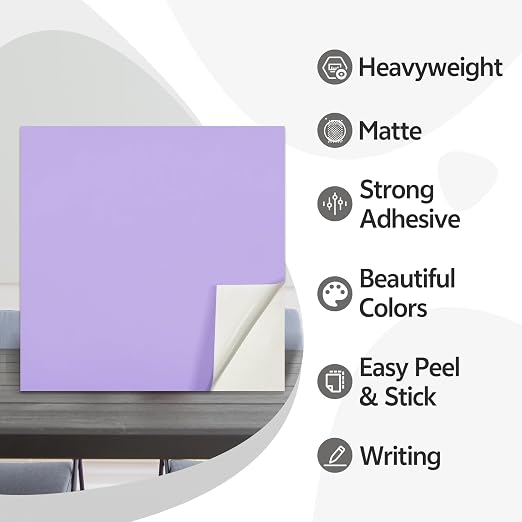 12x12 Inch Colored Sticker Paper Sheets Heavyweight Printable Sticky Back - Image 3