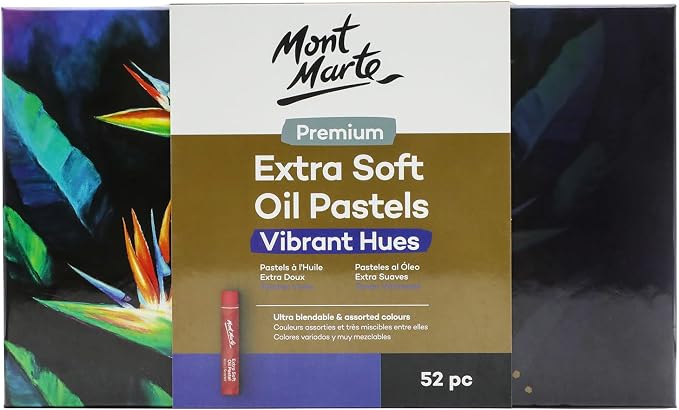 Mont Marte Extra Soft Oil Pastels 52pc, Vibrant and Buttery, Versatile Art - Image 8