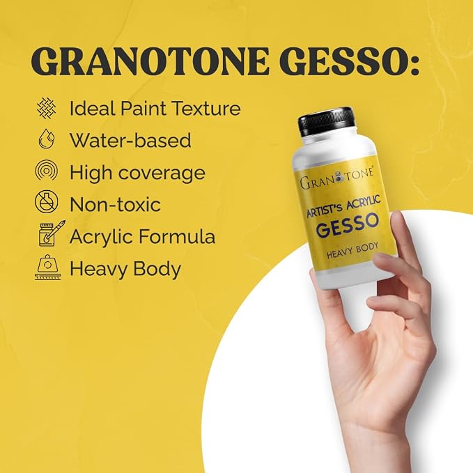 GRANOTONE Acrylic Gesso Water Base | Matte Finish | Interior/Exterior Use | - Image 3