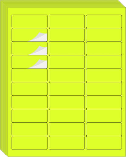 STARLIBOO 1" x 2-5/8" Address Labels- Neon Color Fluorescent Mailing Labels by STARLIBOO