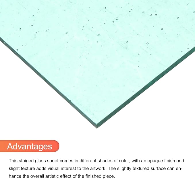 MECCANIXITY 2 Pcs Stained Glass Sheet Mosaic Tile 7.9 Inch x 5.9 Inch Lake Blue - Image 4