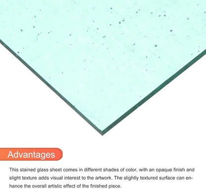 MECCANIXITY 2 Pcs Stained Glass Sheet Mosaic Tile 7.9 Inch x 5.9 Inch Lake Blue - Image 4