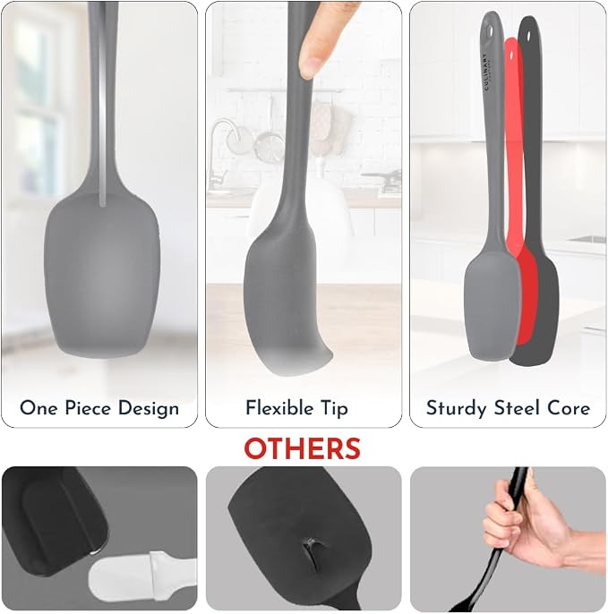 Culinary Couture 4-Piece Grey Baking Spatula Set - Image 3
