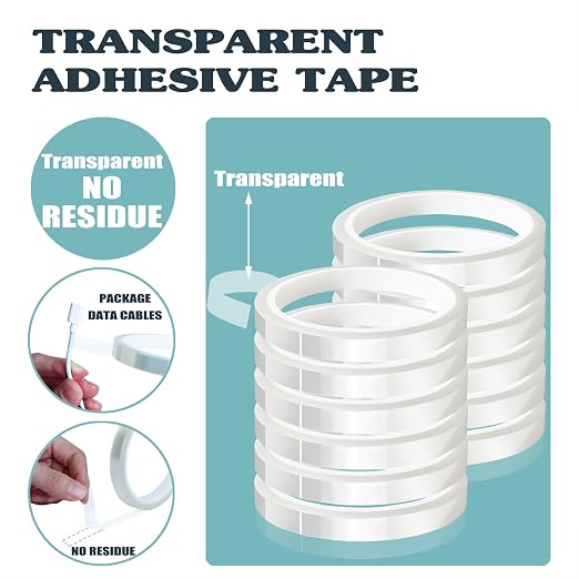 12 Rolls 10mm x33m Clear Heat Tape, Transparent High Temperature Heat Resistant - Image 4