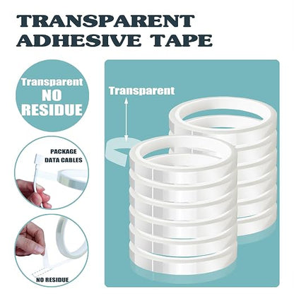 12 Rolls 10mm x33m Clear Heat Tape, Transparent High Temperature Heat Resistant - Image 4