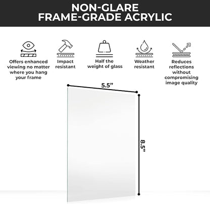 Non-Glare Acrylic Replacement for 5.5x8.5 Picture Frame, Replacement Plexiglass - Image 3