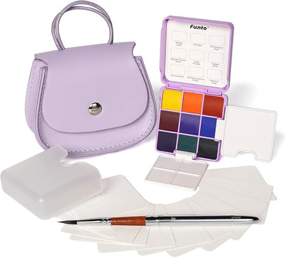 Funto Pocket Watercolor Set, Travel Color Kit, by FUNTO